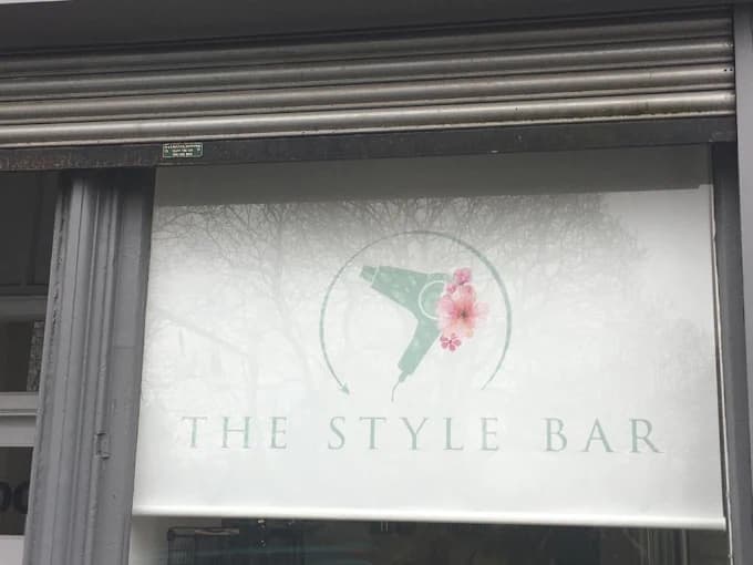 Hair & beauty salon logo printed roller blinds