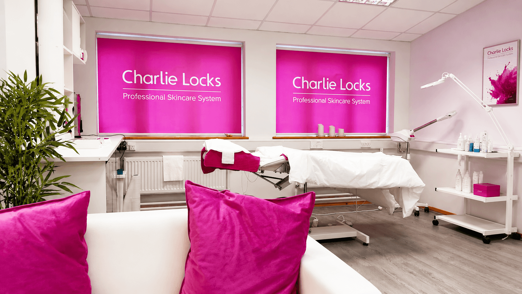 Charlie Locks skincare clinic printed blinds