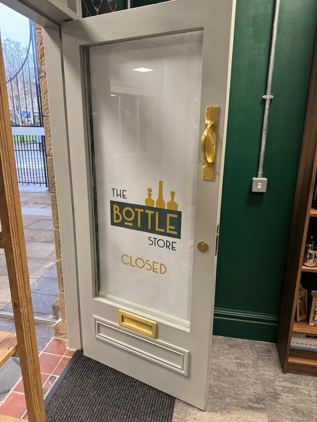 The Bottle Store retail door printed blind