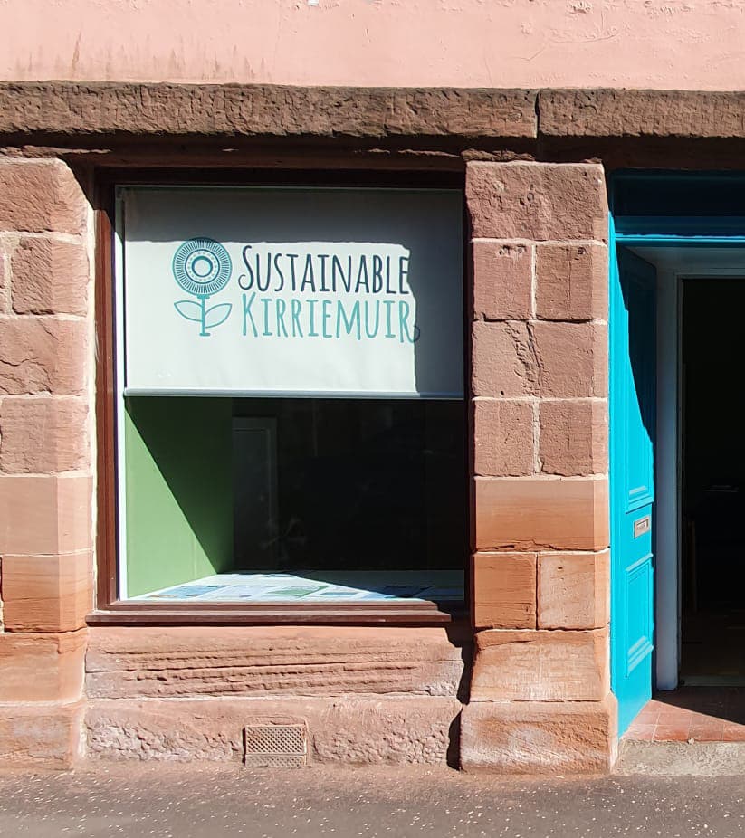 Sustainable Kirriemuir shop window printed blind