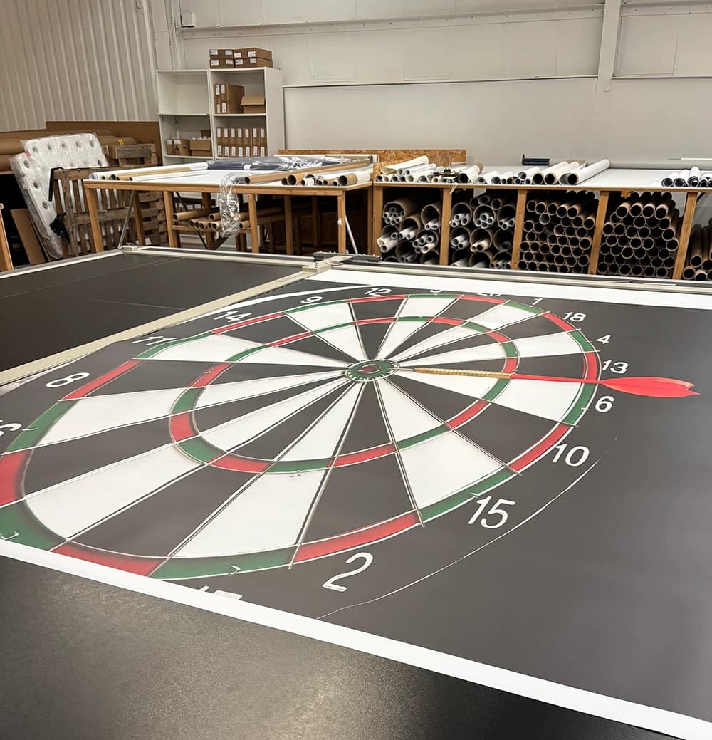 Full colour dartboard sports club printed roller blind