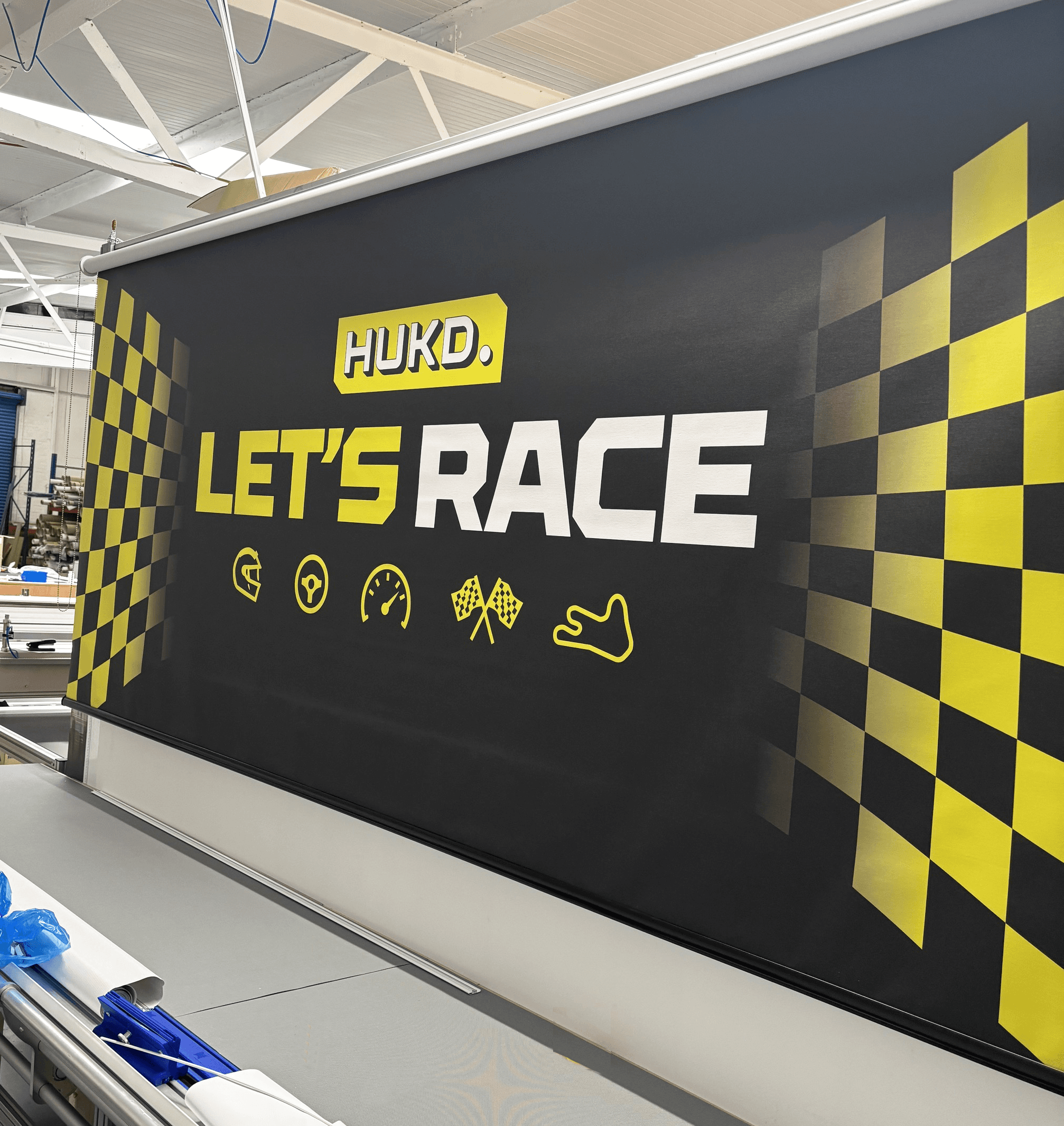 Lets Go gym fitness and leisure printed roller blind