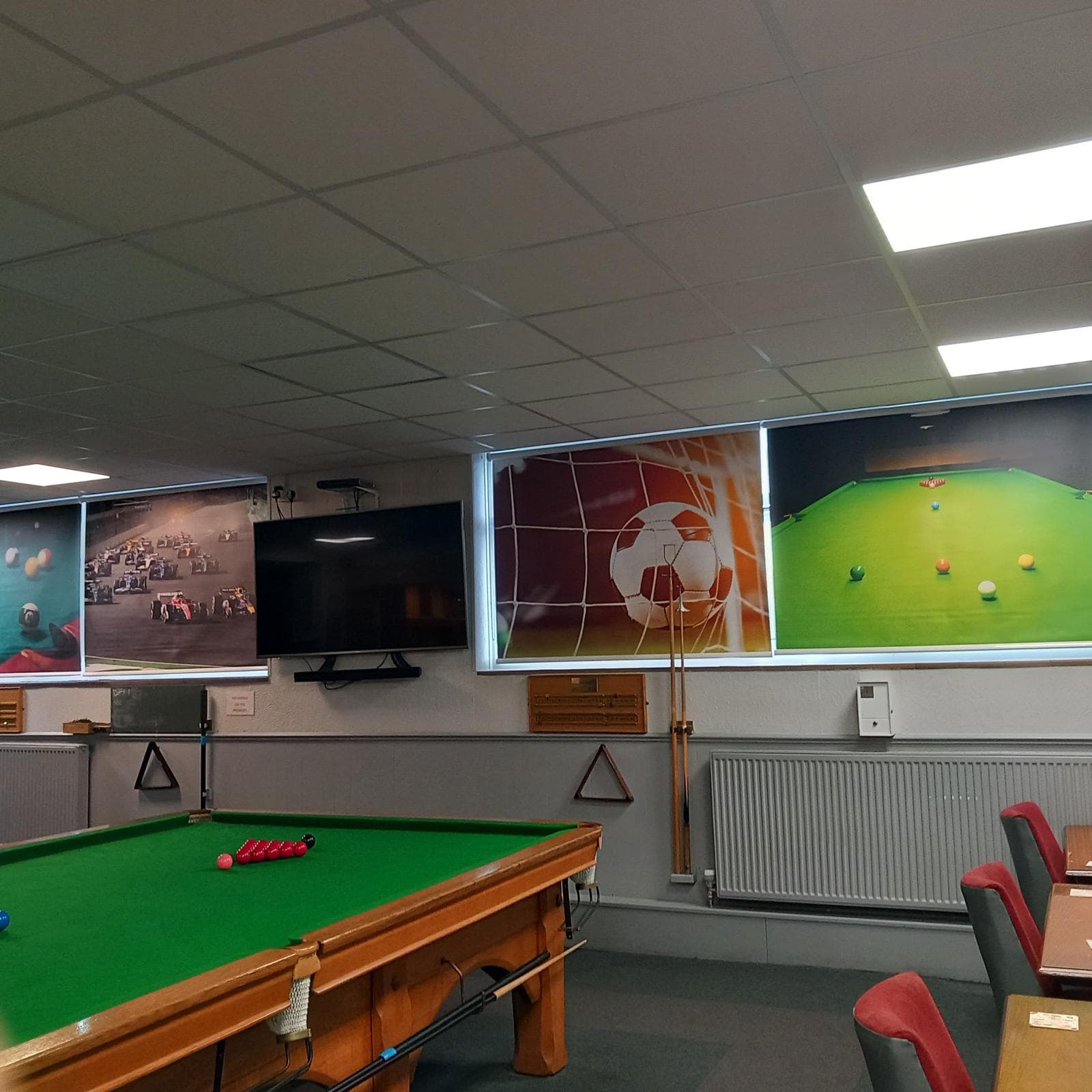 Logo branded blinds for sports and leisure club