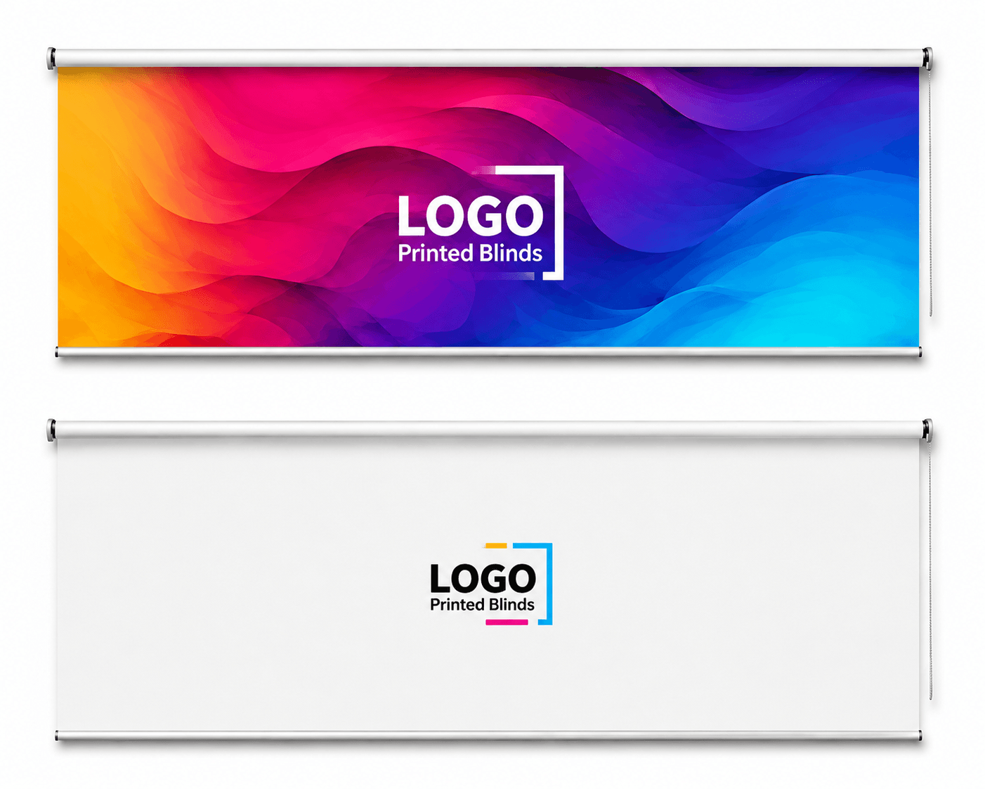 Whiteboard printed commercial blinds